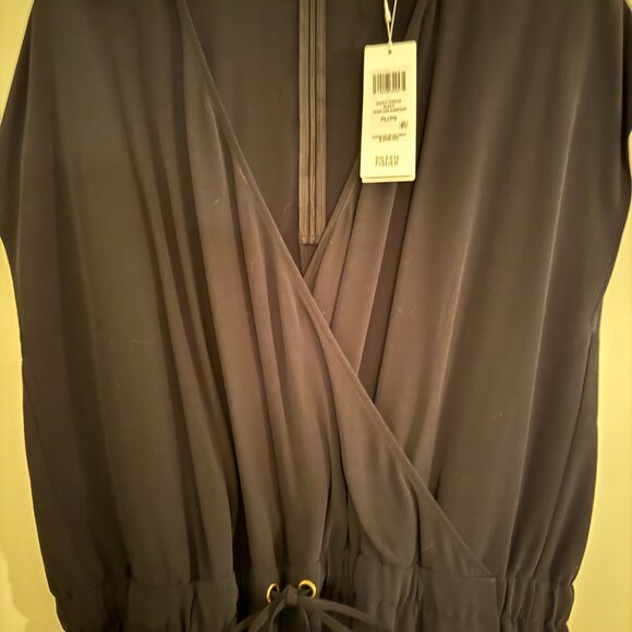 NWT Eileen Fisher Black Tencel Viscose Crepe Wide-leg Jumpsuit Petite L - Picture 4 of 5